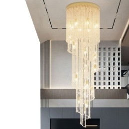 Moderne kristallen kroonluchter luxe trap kristallen plafondlamp met 19 lampen