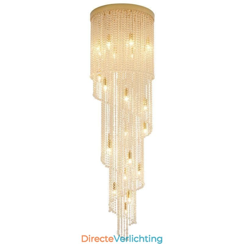 Moderne kristallen kroonluchter luxe trap kristallen plafondlamp met 19 lampen