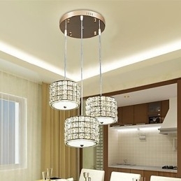 Enkele 3-lichts kristallen hanglamp