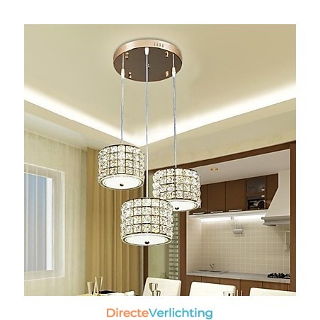 Enkele 3-lichts kristallen hanglamp Enkele 3-lichts kristallen hanglamp