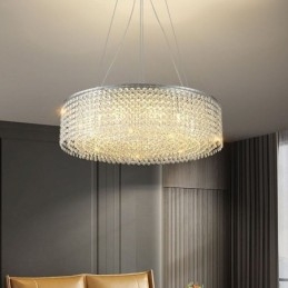 Moderne kristallen kroonluchter Europese luxe decoratieve plafondlamp met 12 lampen
