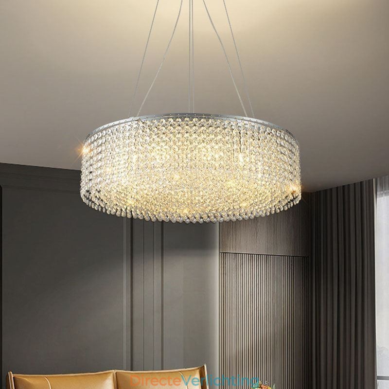 Moderne kristallen kroonluchter Europese luxe decoratieve plafondlamp met 12 lampen