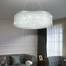Moderne kristallen kroonluchter Europese luxe decoratieve plafondlamp met 12 lampen