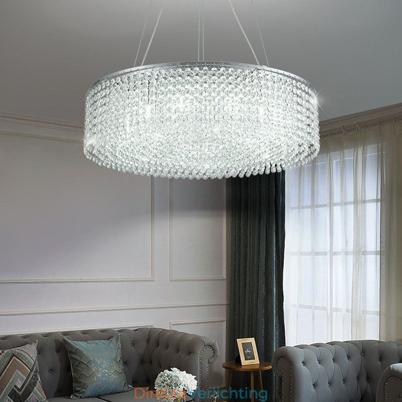 Moderne kristallen kroonluchter Europese luxe decoratieve plafondlamp met 12 lampen