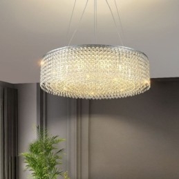 Moderne kristallen kroonluchter Europese luxe decoratieve plafondlamp met 12 lampen