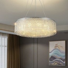 Moderne kristallen kroonluchter Europese luxe decoratieve plafondlamp met 12 lampen