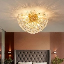 Halfronde glazen plafondlamp in de vorm van een bloem, modern decoratief