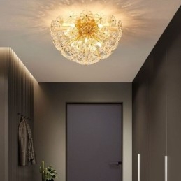 Halfronde glazen plafondlamp in de vorm van een bloem, modern decoratief
