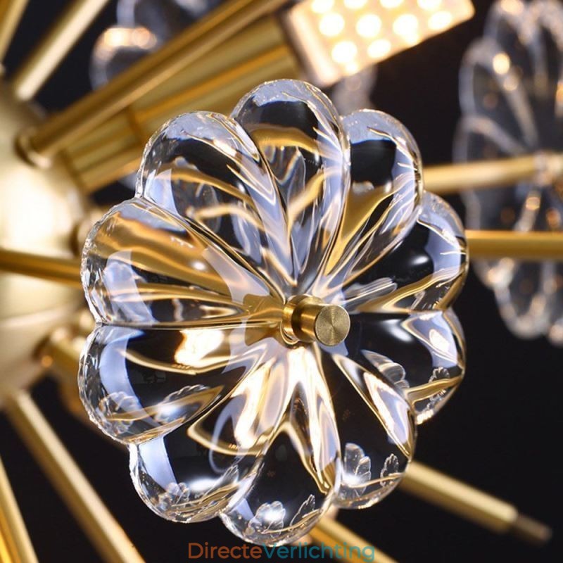 Halfronde glazen plafondlamp in de vorm van een bloem, modern decoratief