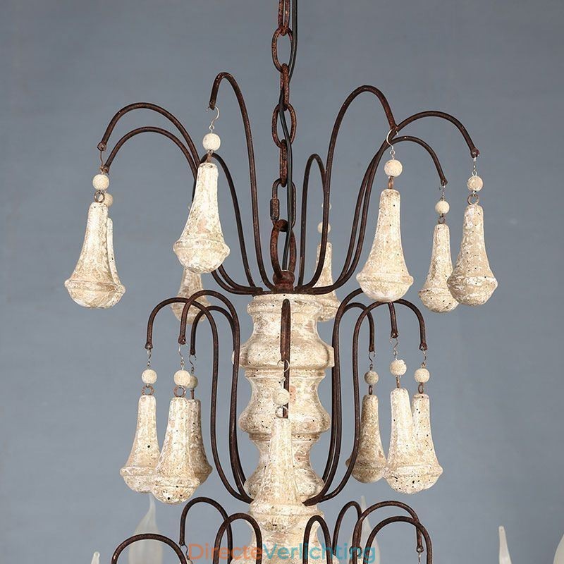 Retro Stijl Houten Hanglamp Elegante Kroonluchter