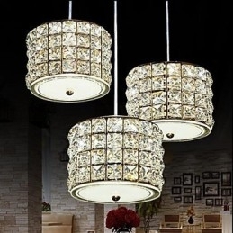 Enkele 3-lichts kristallen hanglamp