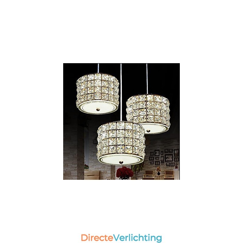 Enkele 3-lichts kristallen hanglamp
