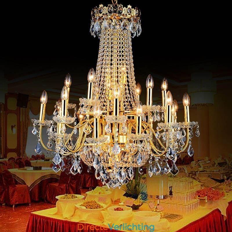 Europese luxe kristallen kroonluchter duplex trap hanglamp