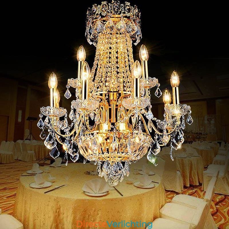 Europese luxe kristallen kroonluchter duplex trap hanglamp