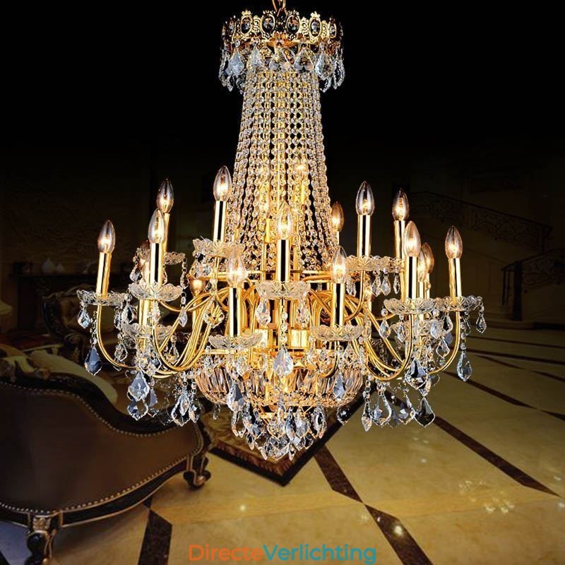 Europese luxe kristallen kroonluchter duplex trap hanglamp