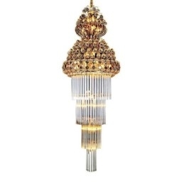 Retro Crystal Empire Kroonluchter Luxe Lange Hanglamp