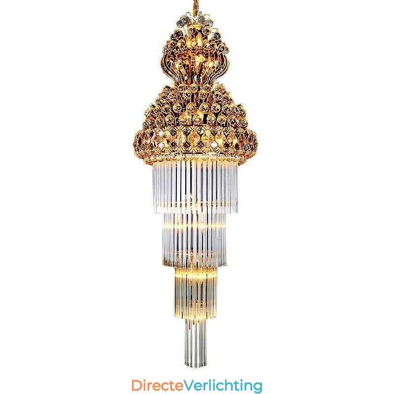 Retro Crystal Empire Kroonluchter Luxe Lange Hanglamp