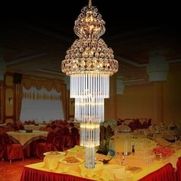 Retro Crystal Empire Kroonluchter Luxe Lange Hanglamp