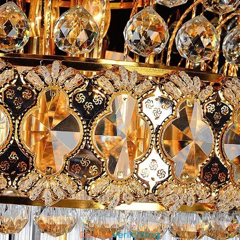 Retro Crystal Empire Kroonluchter Luxe Lange Hanglamp