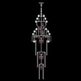 Retro Crystal Empire Kroonluchter Luxe Lange Hanglamp