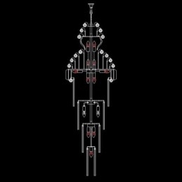 Retro Crystal Empire Kroonluchter Luxe Lange Hanglamp