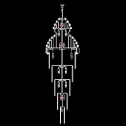 Retro Crystal Empire Kroonluchter Luxe Lange Hanglamp