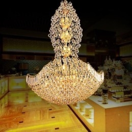 Europese Kristallen Empire Kroonluchter Grote Gouden Hanglamp