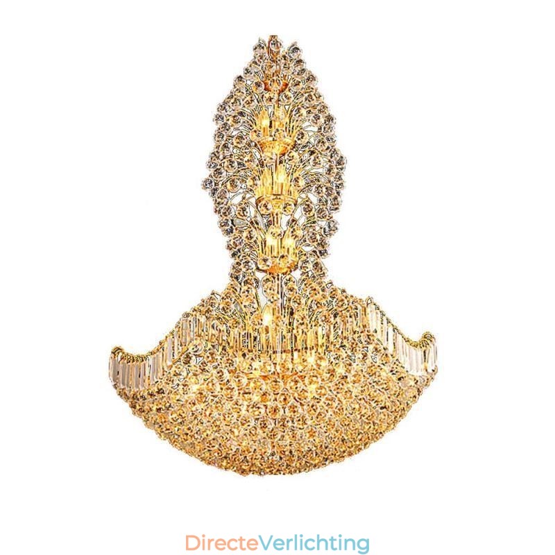 Europese Kristallen Empire Kroonluchter Grote Gouden Hanglamp