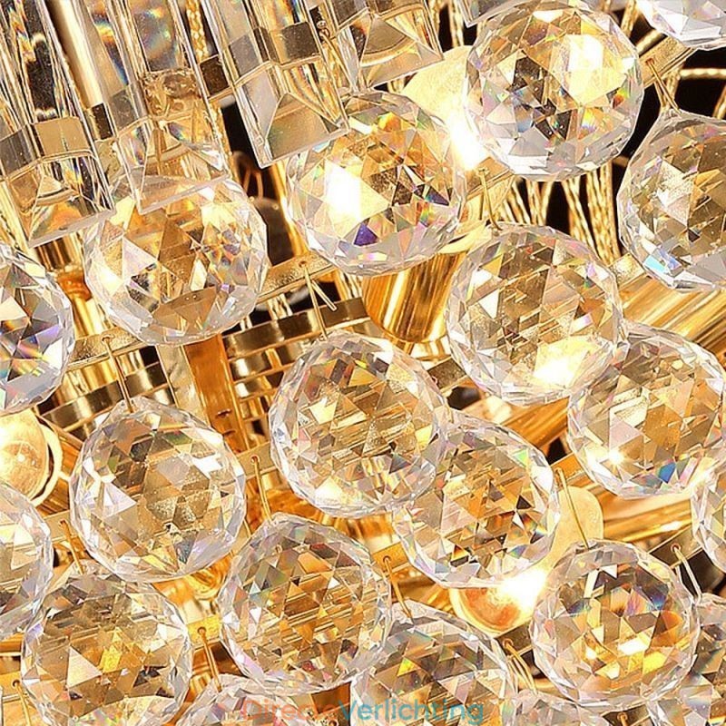 Europese Kristallen Empire Kroonluchter Grote Gouden Hanglamp