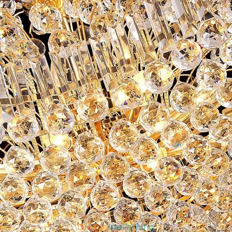 Europese Kristallen Empire Kroonluchter Grote Gouden Hanglamp