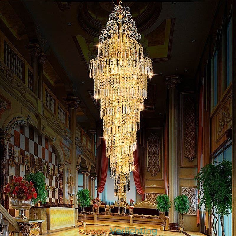 Elegante kristallen Empire kroonluchter Europese luxe lange hanglamp