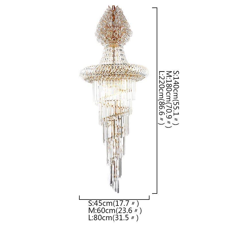 Luxe Kristallen Kroonluchter Moderne Europese Sierlijke Lange Hanglamp Duplex Trap