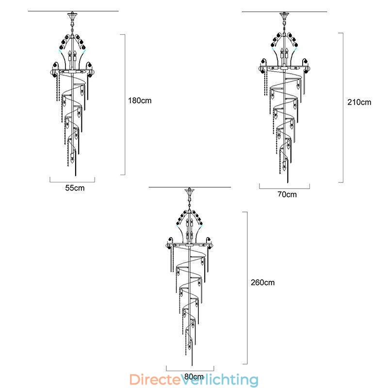 Elegante kristallen kroonluchter moderne eenvoudige lange hanglamp duplex trap