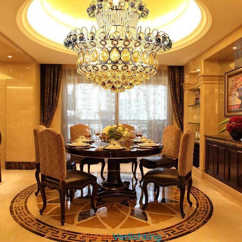 Moderne gouden Empire kroonluchter eenvoudige kristallen hanglamp