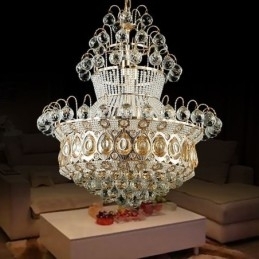 Moderne gouden Empire kroonluchter eenvoudige kristallen hanglamp