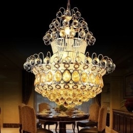 Moderne gouden Empire kroonluchter eenvoudige kristallen hanglamp