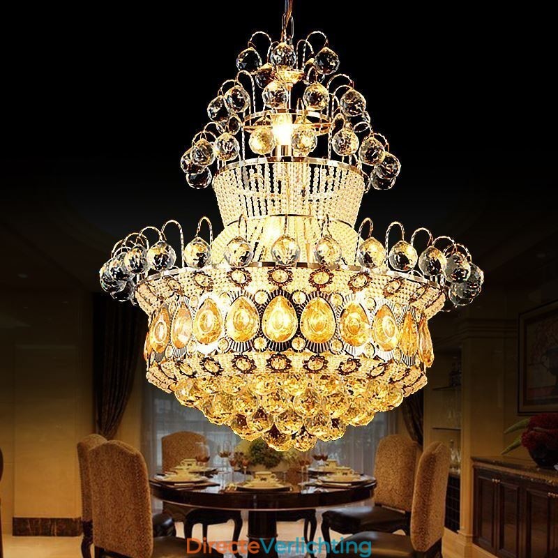 Moderne gouden Empire kroonluchter eenvoudige kristallen hanglamp