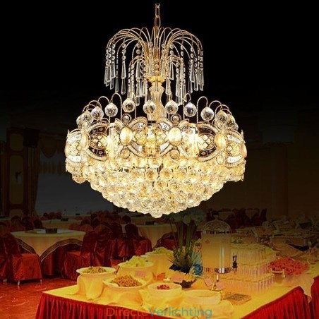 Elegante kristallen kroonluchter klassieke gouden hanglamp Elegante kristallen kroonluchter klassieke gouden hanglamp