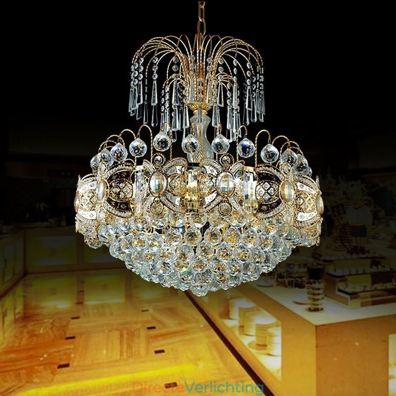 Elegante kristallen kroonluchter klassieke gouden hanglamp