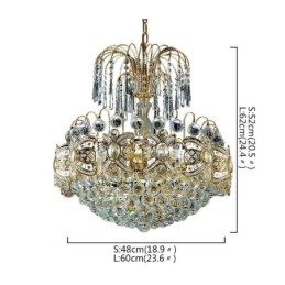 Elegante kristallen kroonluchter klassieke gouden hanglamp