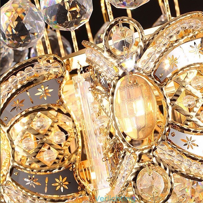 Elegante kristallen kroonluchter klassieke gouden hanglamp