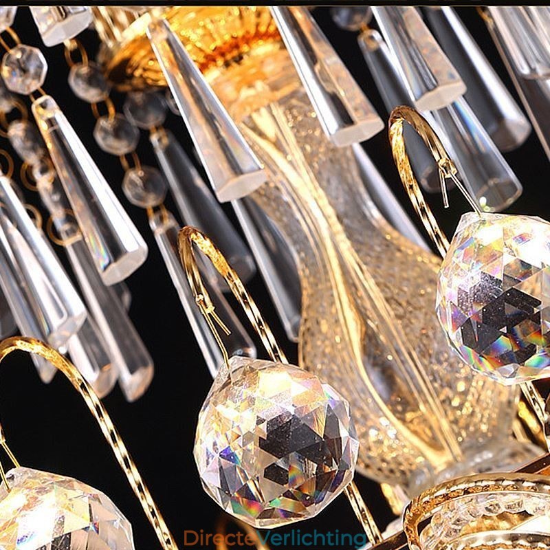 Elegante kristallen kroonluchter klassieke gouden hanglamp