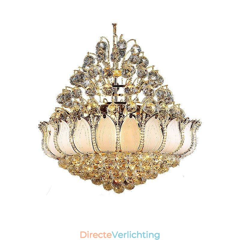 Hedendaagse kristallen Empire kroonluchter goudkleurige hanglamp Lotus