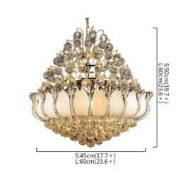Hedendaagse kristallen Empire kroonluchter goudkleurige hanglamp Lotus