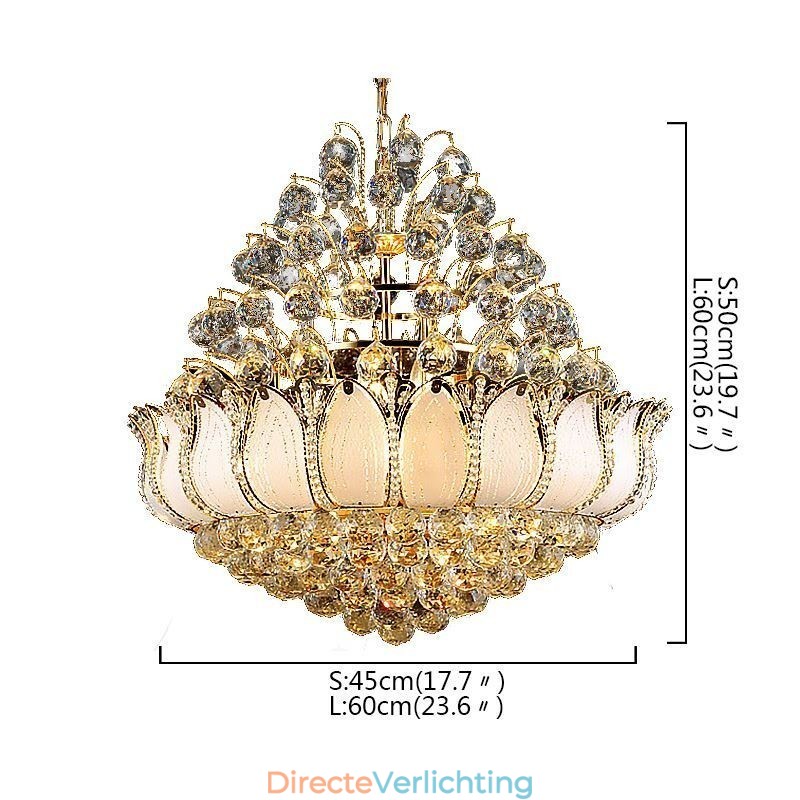 Hedendaagse kristallen Empire kroonluchter goudkleurige hanglamp Lotus