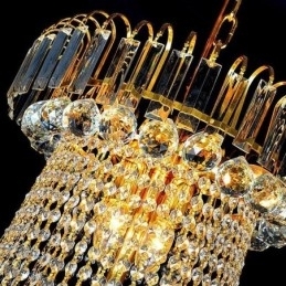 Elegante kristallen kroonluchter Europese hanglamp Lange hangende kroonluchter Duplex trap