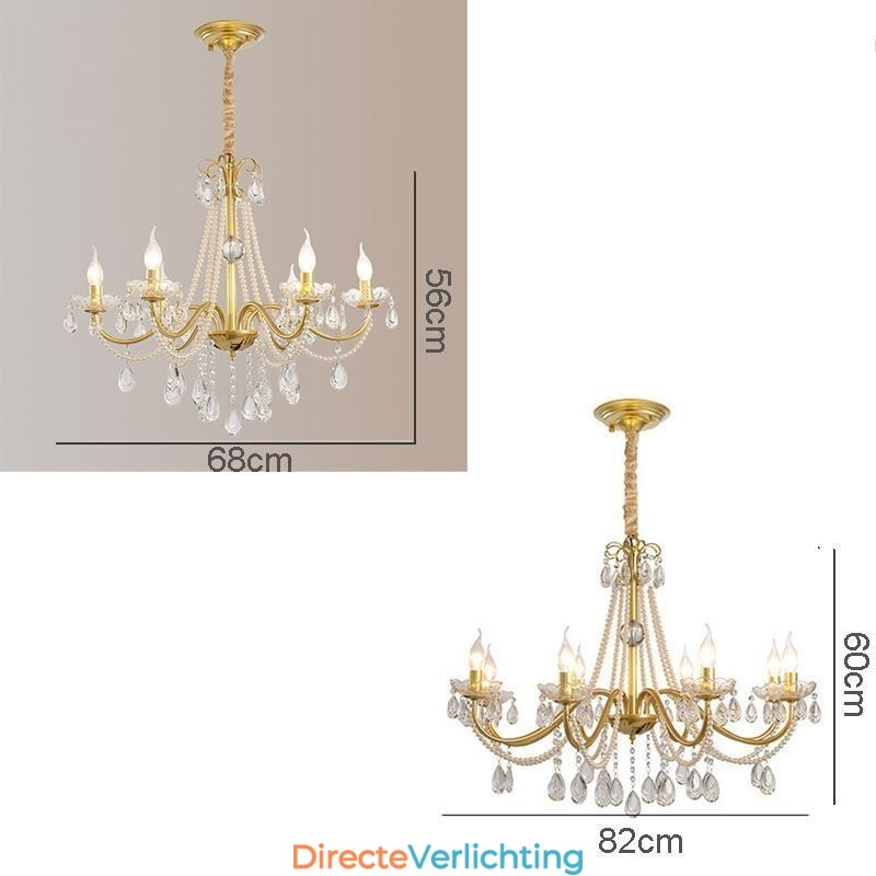 Amerikaanse kristallen hanglamp, landelijke stijl, creatieve ijzeren kunstplafondlamp