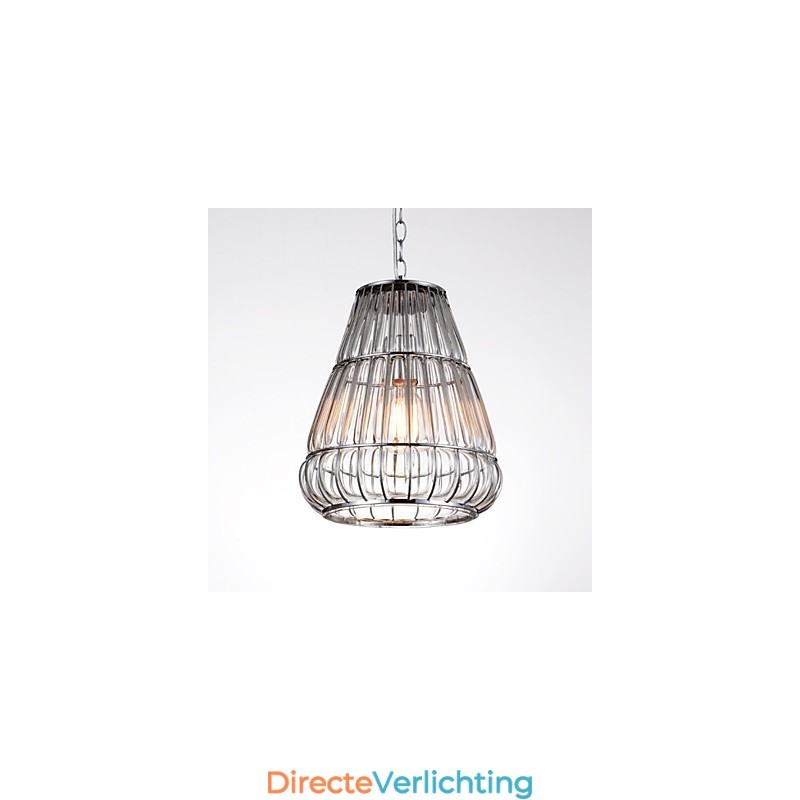 Moderne eigentijdse kroonluchter van chroomglas