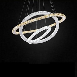 Hanglampen Amber en Helder K9 Kristallen Kroonluchter Verlichting met 3 Ringen