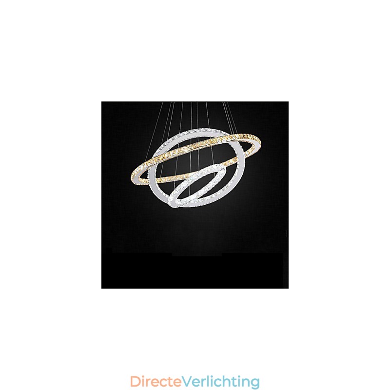 Hanglampen Amber en Helder K9 Kristallen Kroonluchter Verlichting met 3 Ringen